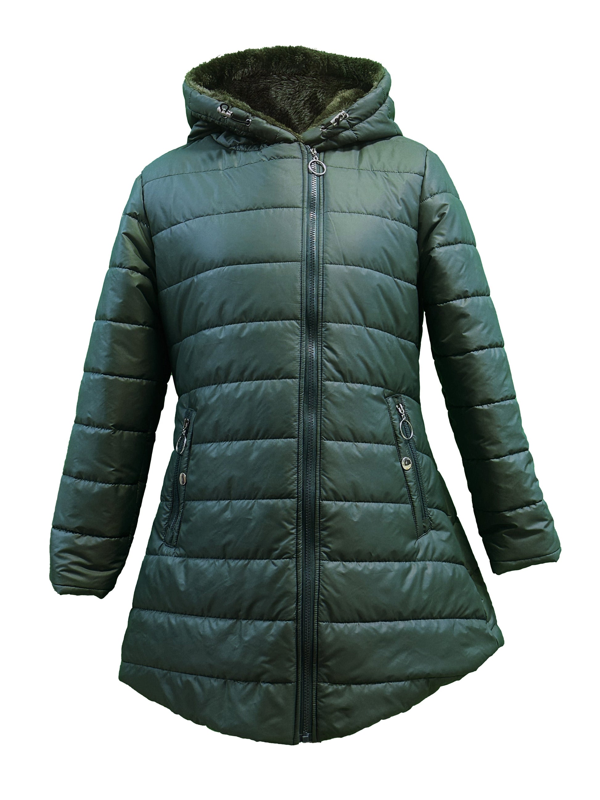 Damjacka Midi Längd Polyester Elegant Jacka för Kalla Dagar 2