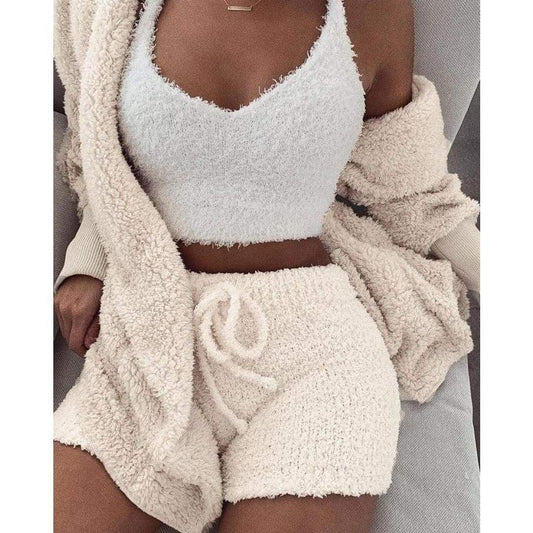Kvinnors Lounge Set Fleece Mjuk och Bekväm-1