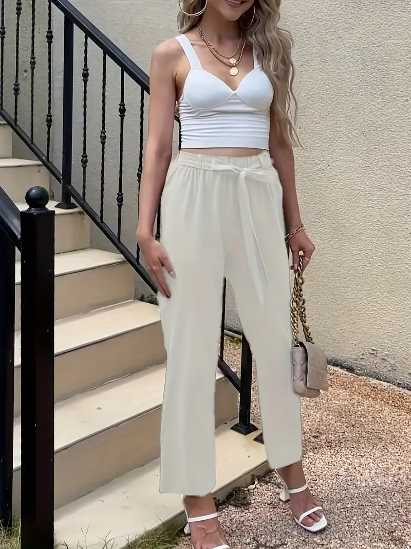 Variant image for Snygga Byxor Dam Med Resår I Midjan Avslappnad Bomull-6