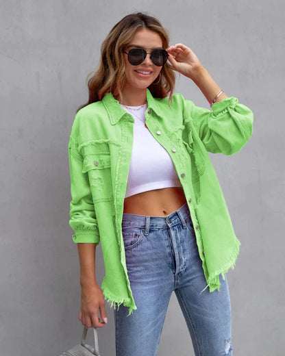 Variant image for Dam Jeansjacka Trendig Andningsbar Denim-31