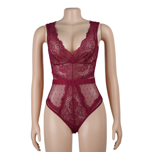 Dam Bodysuit V-ringad Polyester-Spandex För Eleganta Tillfällen-6