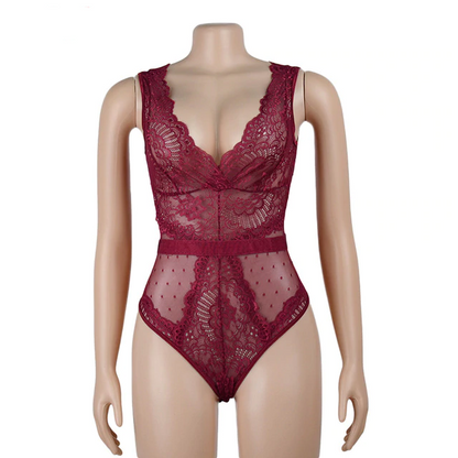 Variant image for Dam Bodysuit V-ringad Polyester-Spandex För Eleganta Tillfällen-2