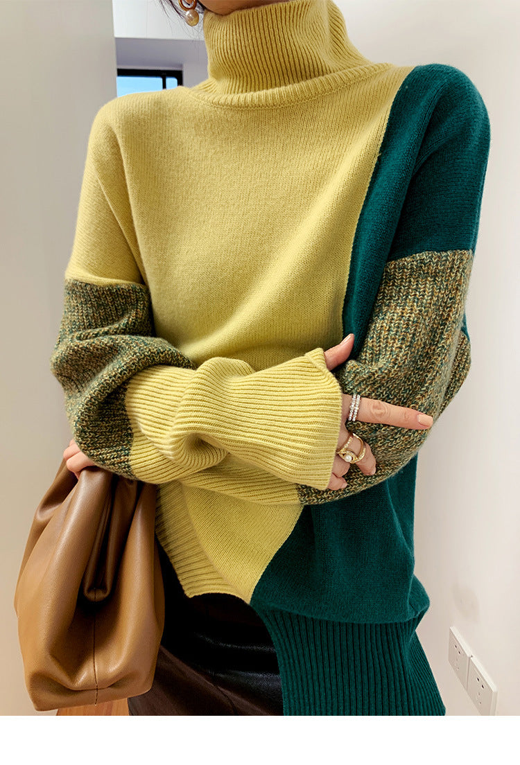 Dam Turtleneck Tröja Mjuk Andningsbar Elegant Design-6