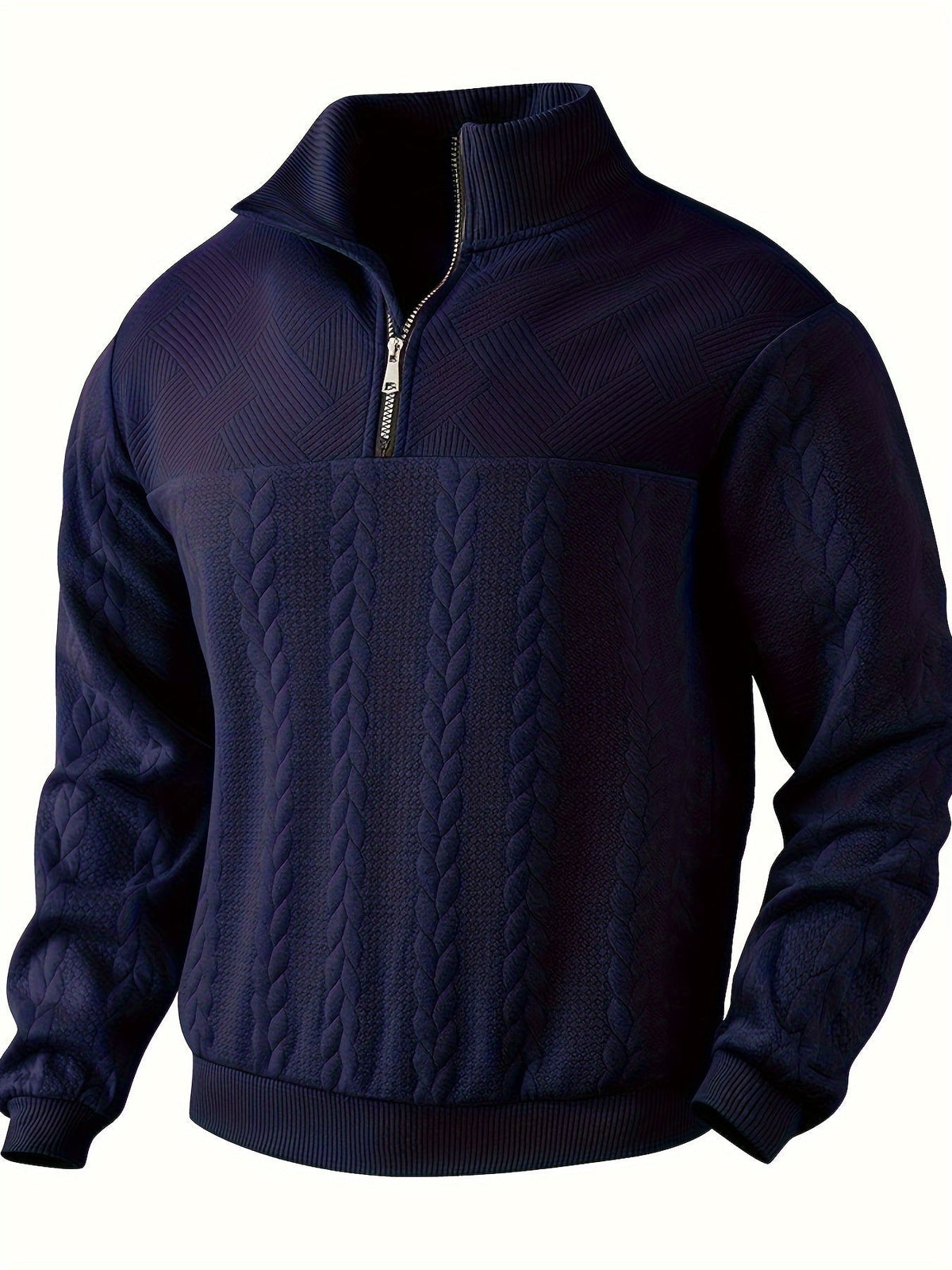 Variant image for Herren-Pullover, Reißverschluss und Stehkragen, aus weichem Stoffmix-21