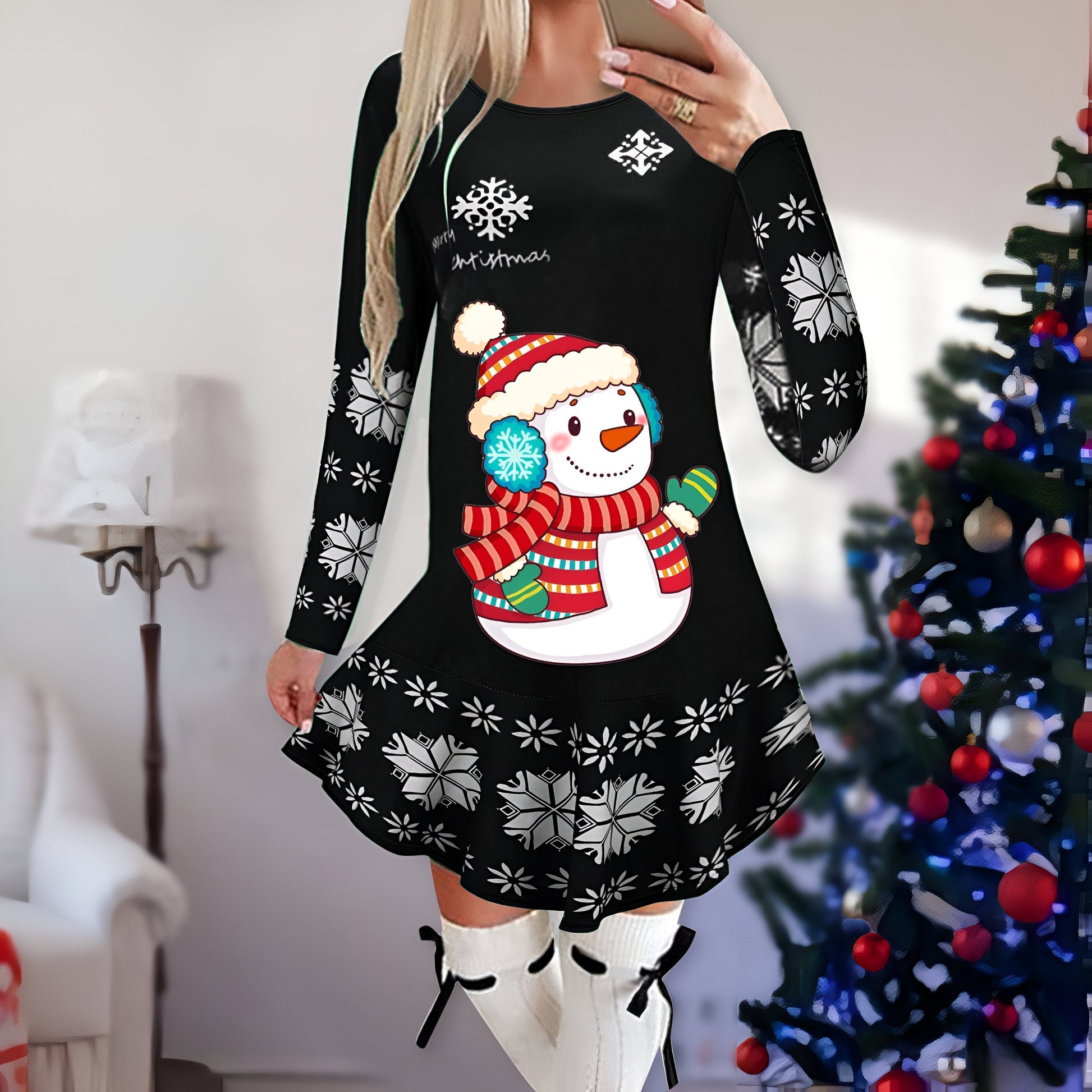 Variant image for Dam Glittrig Miniklänning Lätt Material för Festliga Tillfällen-16