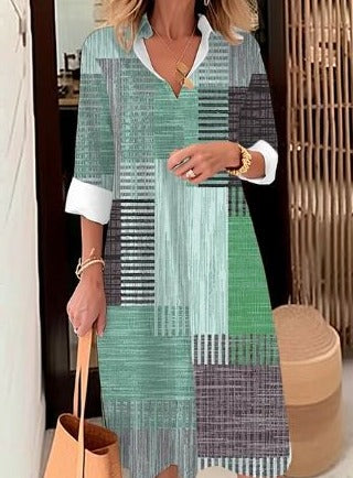 Dam Klänning Lätt Elegant Design 100% Bomull-2