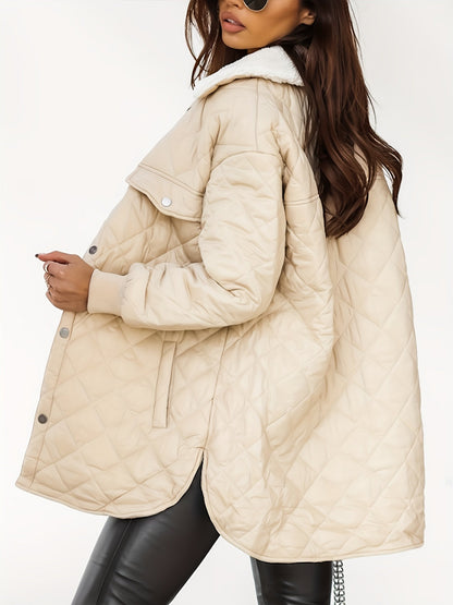 Dam Lång Vinterjacka Isolerad Modern Polyester-3