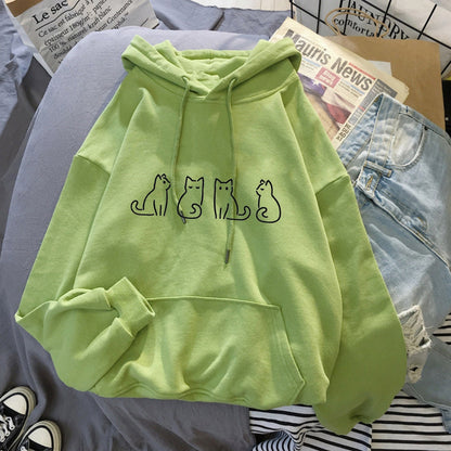 Variant image for Dam Lång Hoodie Avslappnad Stil 100% Bomull-43