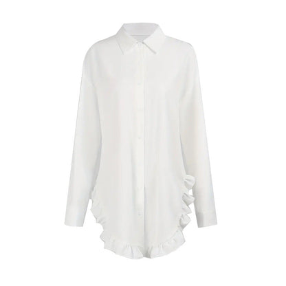 Dam Lång Kofta Monokrom Polyester Cardigan-3