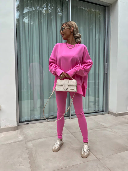 Kvinnors Avslappnad Vinteruppsättning med Långa Ärmar – Hållbar Polyester, Modern Design för Kalla Dagar 13