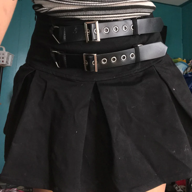 Dam Mini Kjol Hög Midja Patchwork Polyester Spandex-3