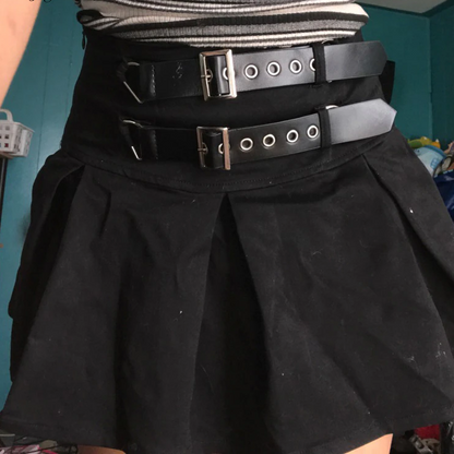 Dam Mini Kjol Hög Midja Patchwork Polyester Spandex-3