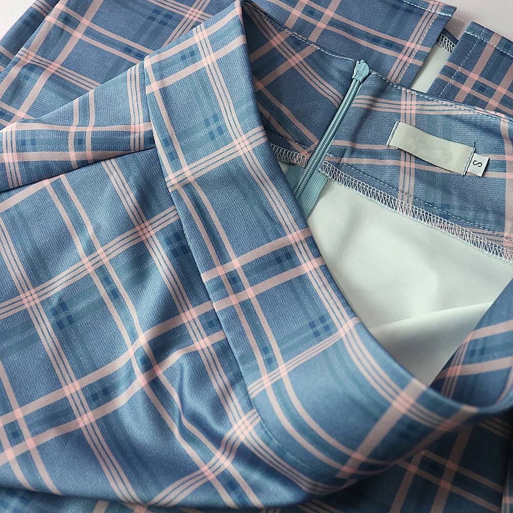 Dam Midi-Rock Karomönster Polyester och Bomull-4