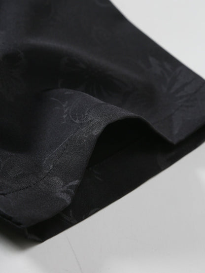 Herrskjorta Klassisk Satin Polyester Elegant Komfortabel-5