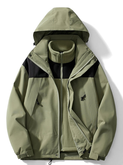 Dam Vinterjacka 3-i-1 Fleece Andningsbar Normal Längd-1