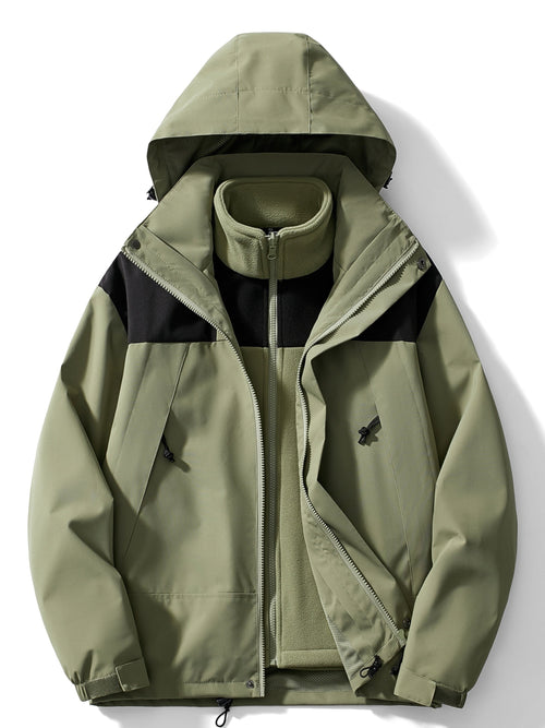Dam Vinterjacka 3-i-1 Fleece Andningsbar Normal Längd-1