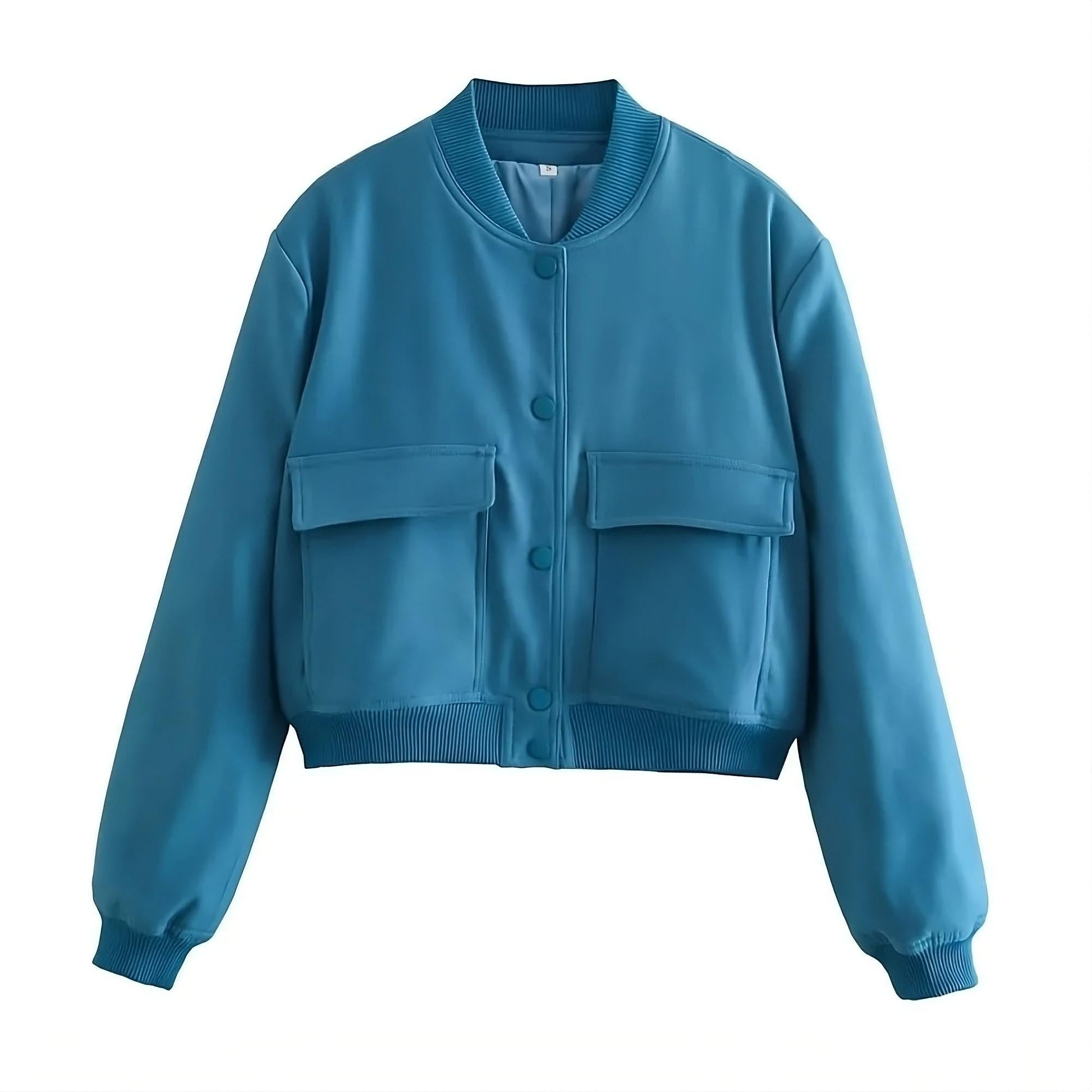 Dam Höstjacka Modern Design Polyester med Praktiska Fickor-5