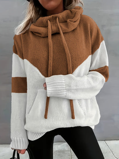 Variant image for Dam Färgblock Hoodie Justerbar Huva Hållbart Tyg-6