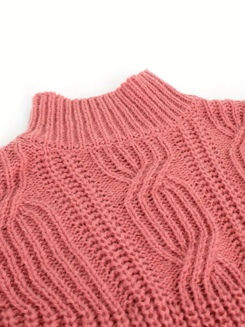 Dam Tröja Hög Krage Mjuk Andningsbar Tyg-4