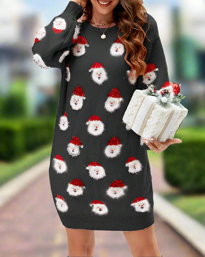 Dam Lång Jultröja Avslappnad Design Mjuk Fiber 5