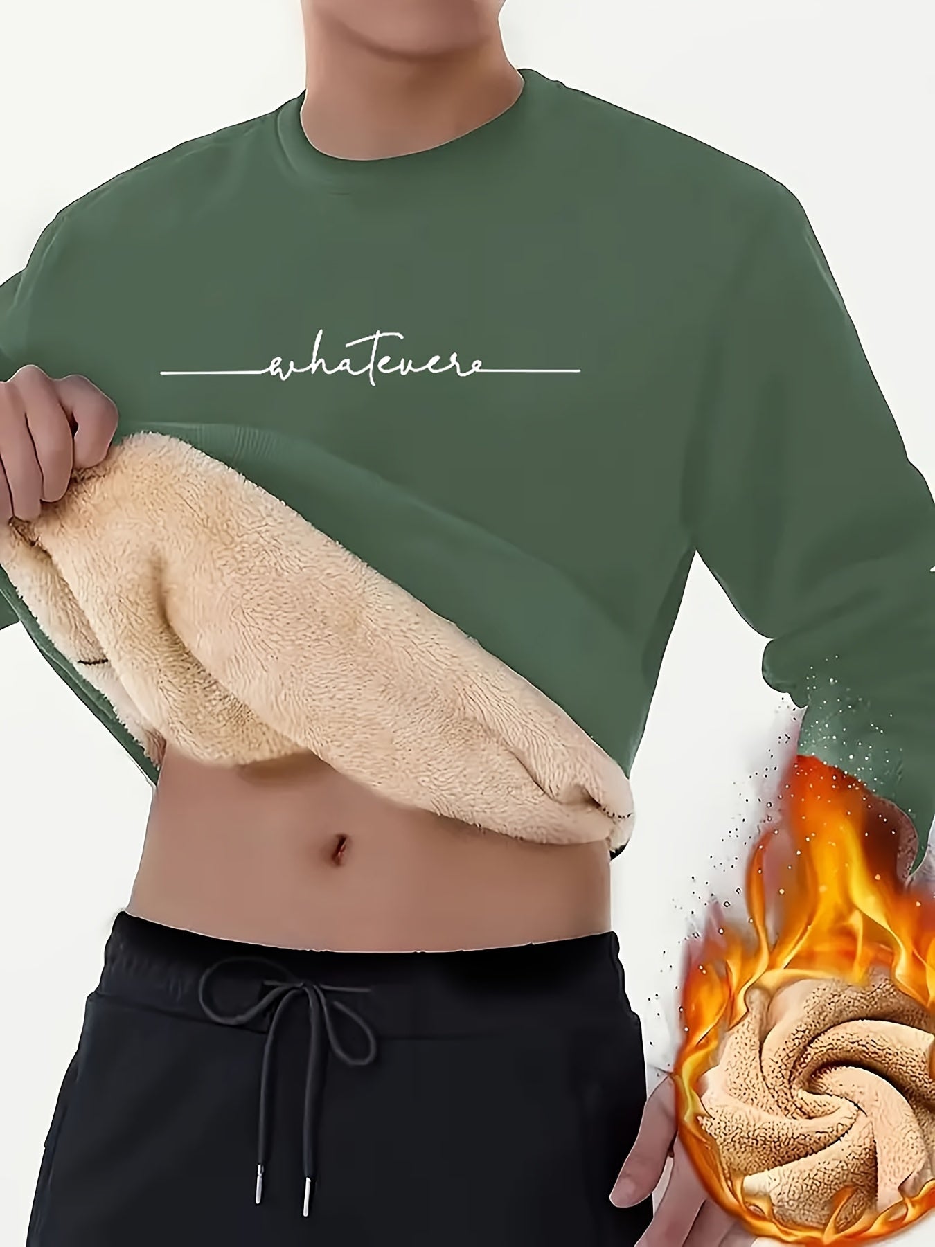 Herr Fleecetröja Cirkulär Halsringning Mjuk Fleece-6