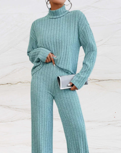 Variant image for Dam Loungewear Set Ribbstickad 100% Bomull-11