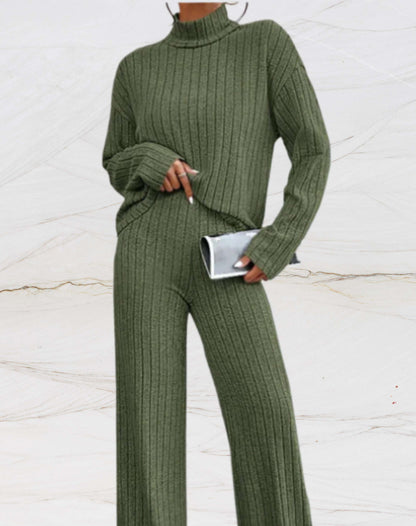 Variant image for Dam Loungewear Set Ribbstickad 100% Bomull-21