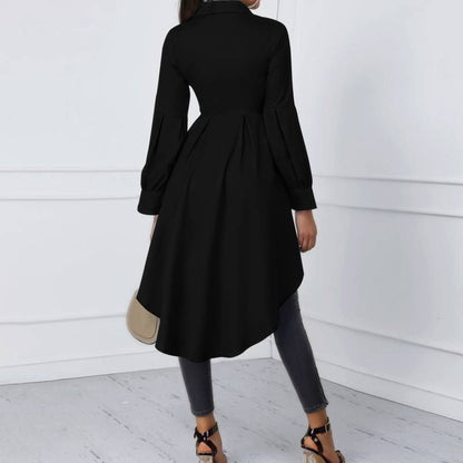 Dam Tunika Långärmad Polyester Spandex Elegant Figurativ Passform-4