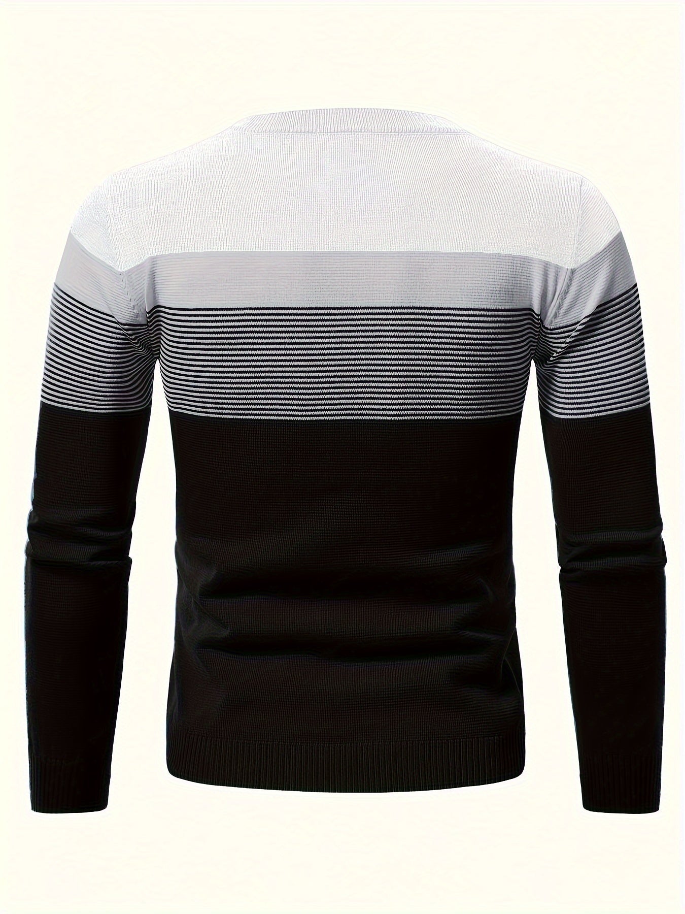 Randig Herrtröja R-Halsringning Medelstort Stretchigt Tyg-2