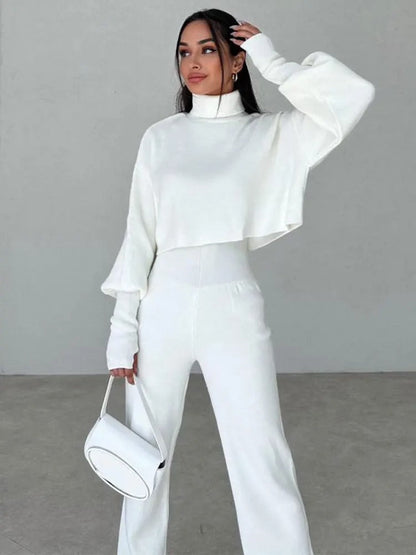 Variant image for Dam Turtleneck Ensemble Mysig Byxa och Topp Mjuk Blandning-2