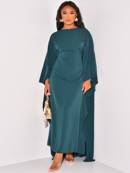 Dam Klänning Tidlös Design med Utställda Ärmar Polyester-2