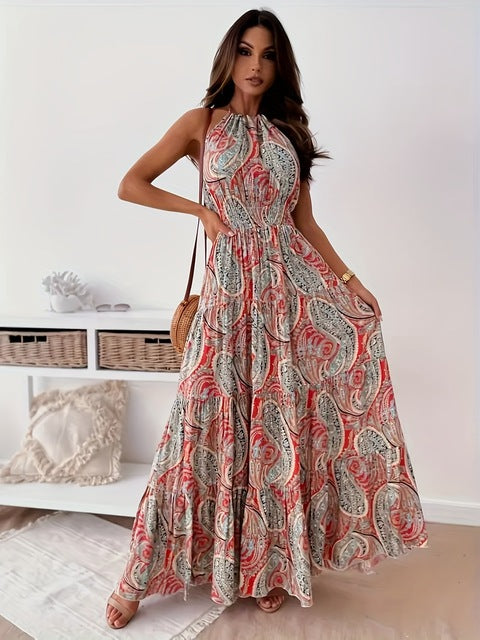 Variant image for Dam Maxiklänning Stropplös Blommig Polyester För Sommar-1