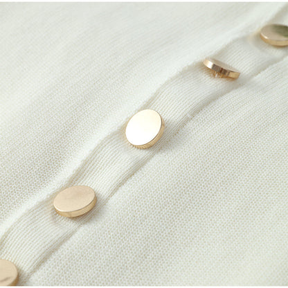 Kvinnors Långärmad Klänning Knappstängning Polyester Smal Passform-4