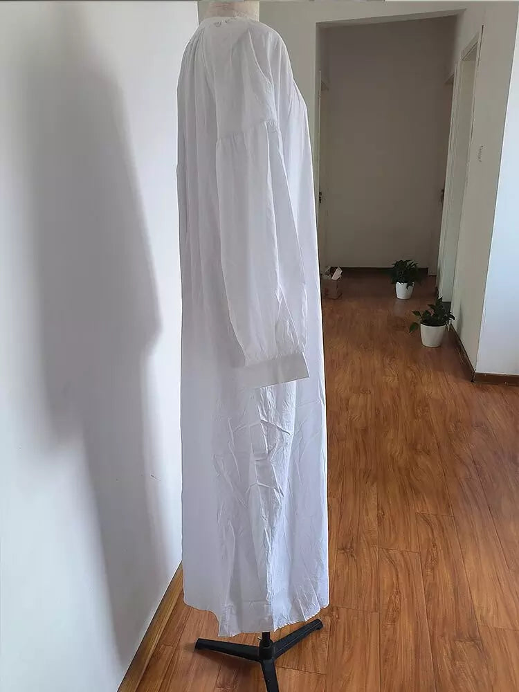 Maxiklänning Dam Med Bellärmar 100% Bomull-6