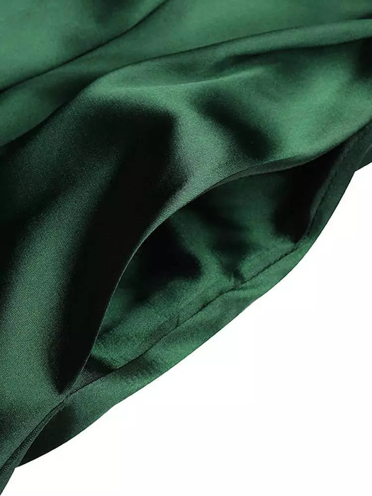 Dam Maxikjol A-linjeformad med Elastisk Hög Midja i Sidenliknande Tyg-5