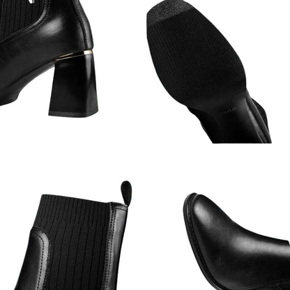 Dam Läderstövlar Elegant Hållbar Ergonomisk Design-6