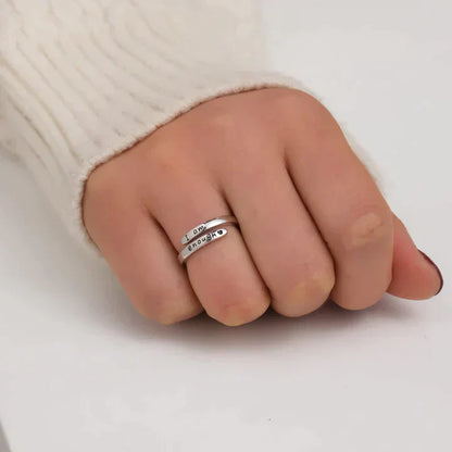 Kvinnors Ring Gravyr Hållbart Metall-2