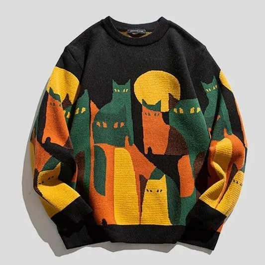 Unisex Katttröja Mjuk Stickad Kvalitet med Charmigt Motiv 1