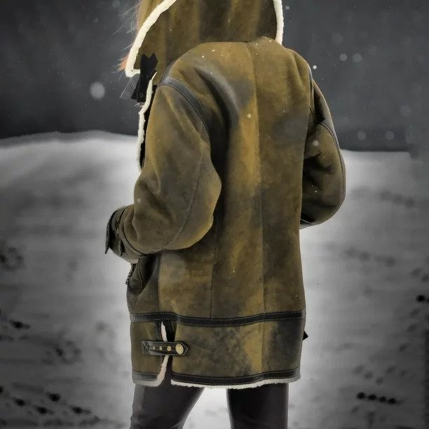 Damjacka Fodrad Mysig Polyester Design för Kalla Dagar-6