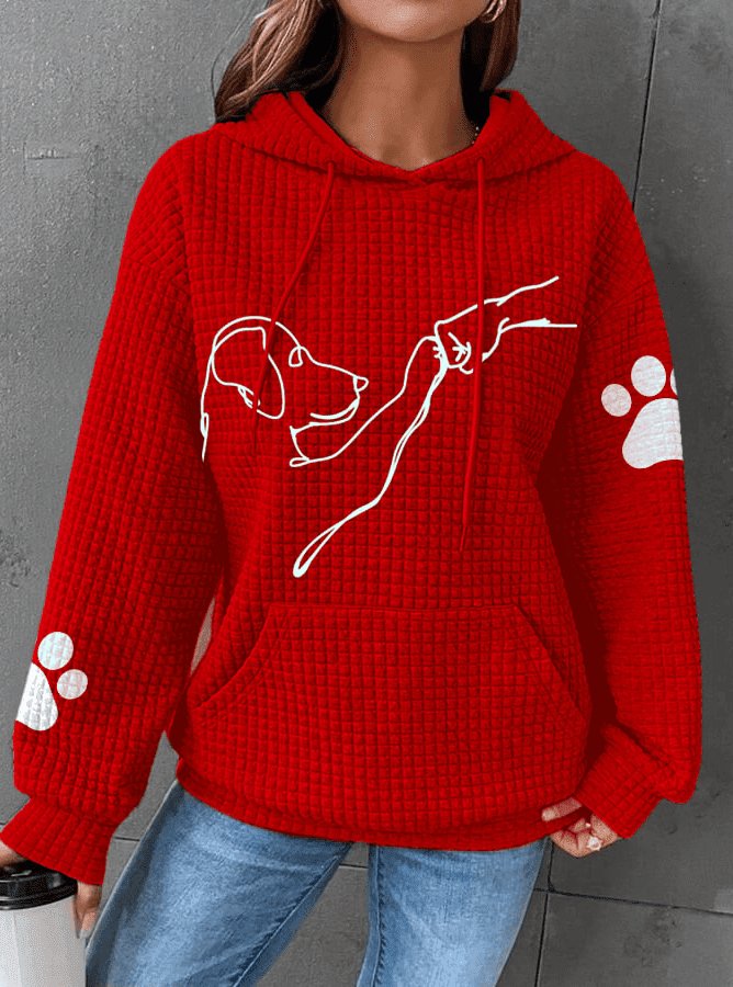 Lång Hoodie Dam Bekväm Mjuk Material med Huva 11