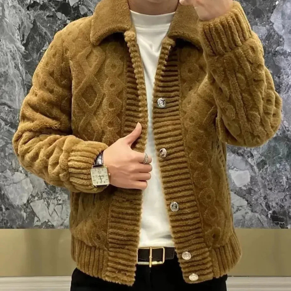 Dam Stickad Tröja med Knappstängning Tidlös Mjuk Fiber-2