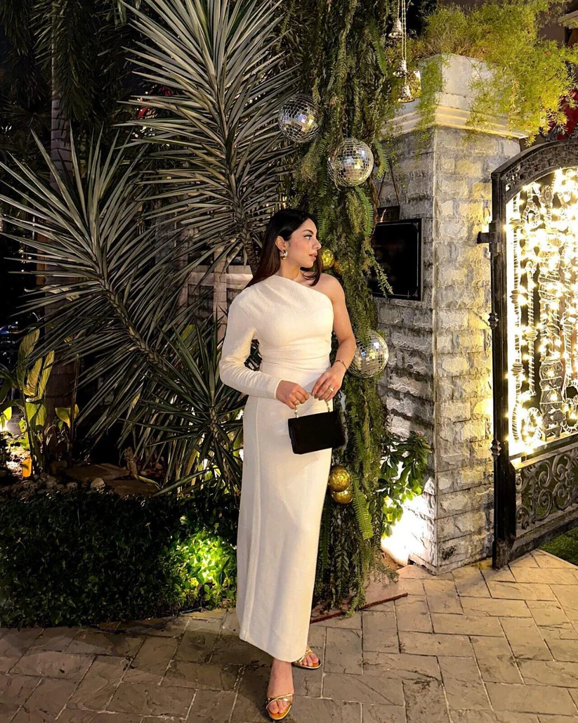 Kvinna A-linje Klänning Strukturerad Material 5