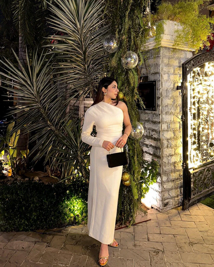 Kvinna A-linje Klänning Strukturerad Material 5