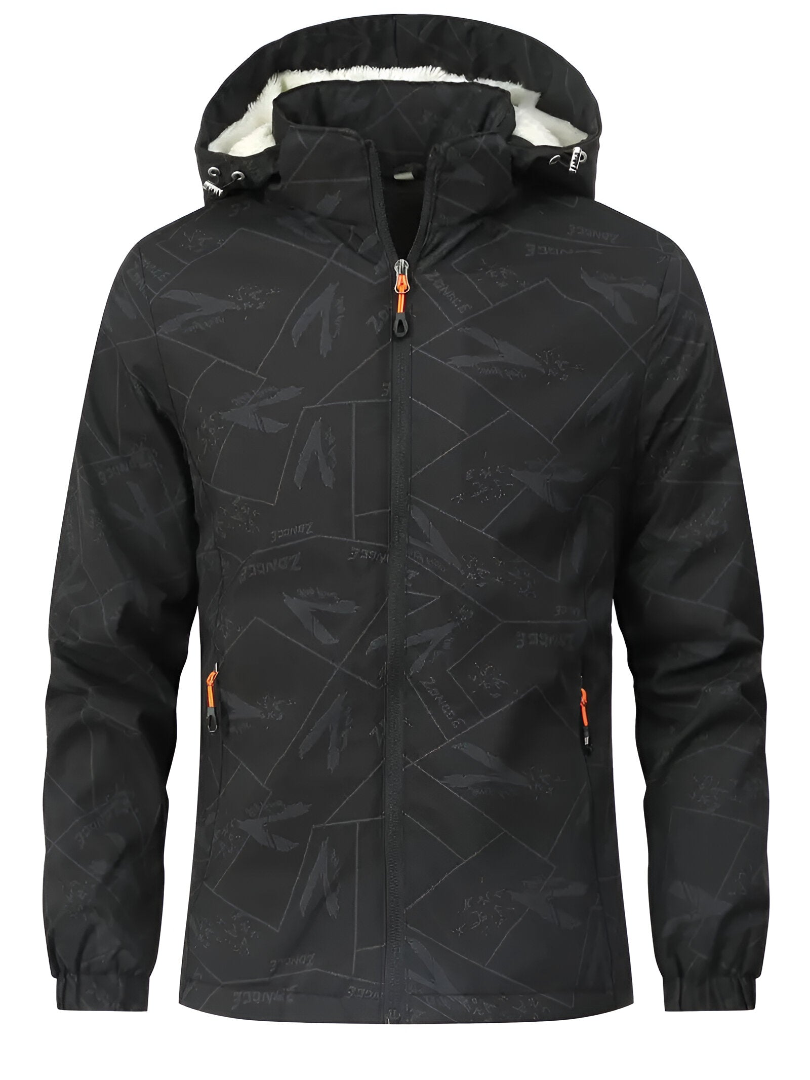 Herren Utomhusjacka Vattentät Fleecefodrad Polyester-4