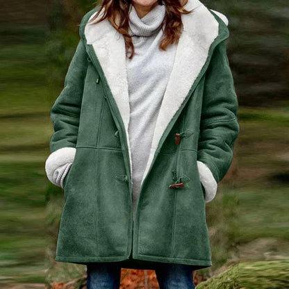 Dam Hoodie Avslappnad Kashairstoff Polyester-6