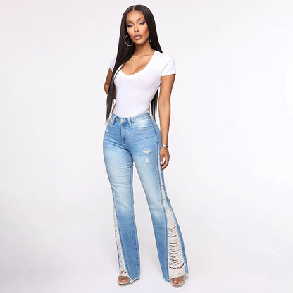 Dam Jeans Hög Midja Stretch Bootcut Denim 2