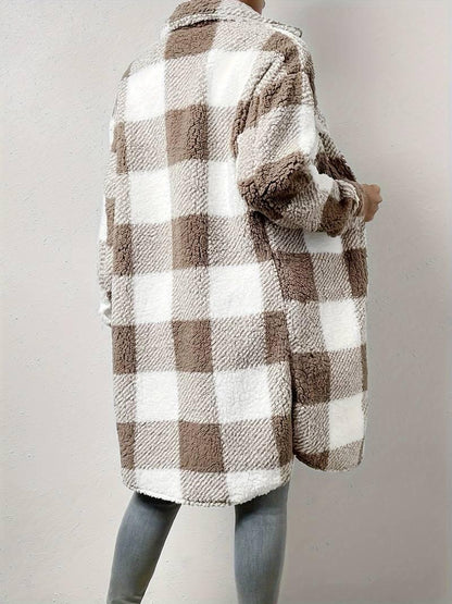 Damenjacke Kariertes Trendy Design Polyester-3