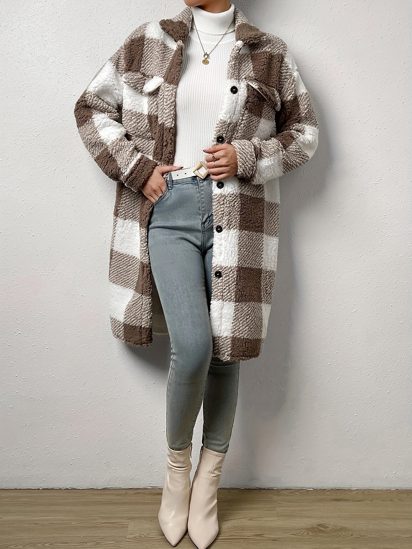 Variant image for Damjacka Sherpa Trendig Design Mjuk Varm Fleece-16
