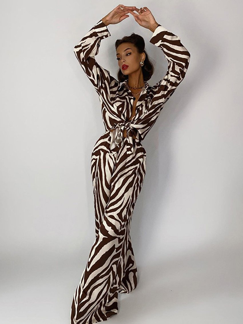 Dam Lounge Set Zebramönster Mjuk Polyester-5