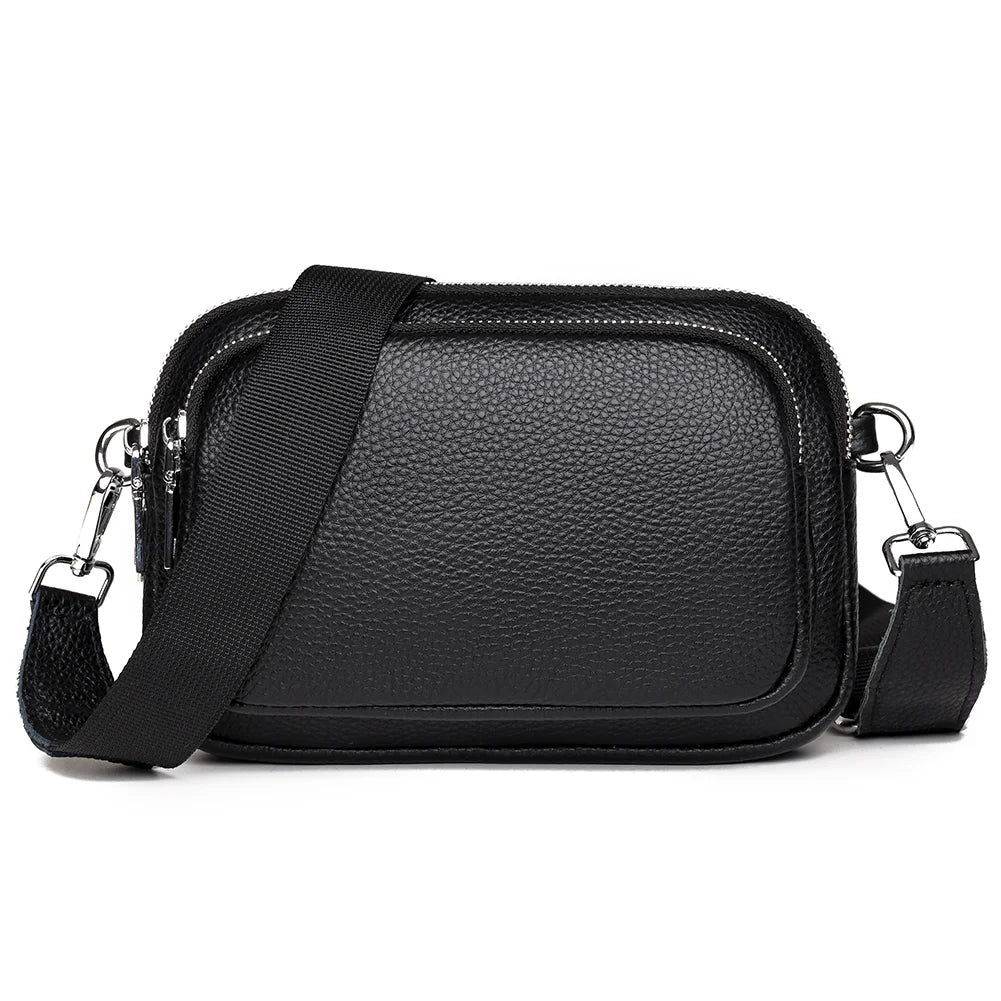 Elegant Axelväska Dam i Äkta Skinn – Axelremsväska för Vardagsbruk och Fritid, 20.5x14.5x3 cm 7